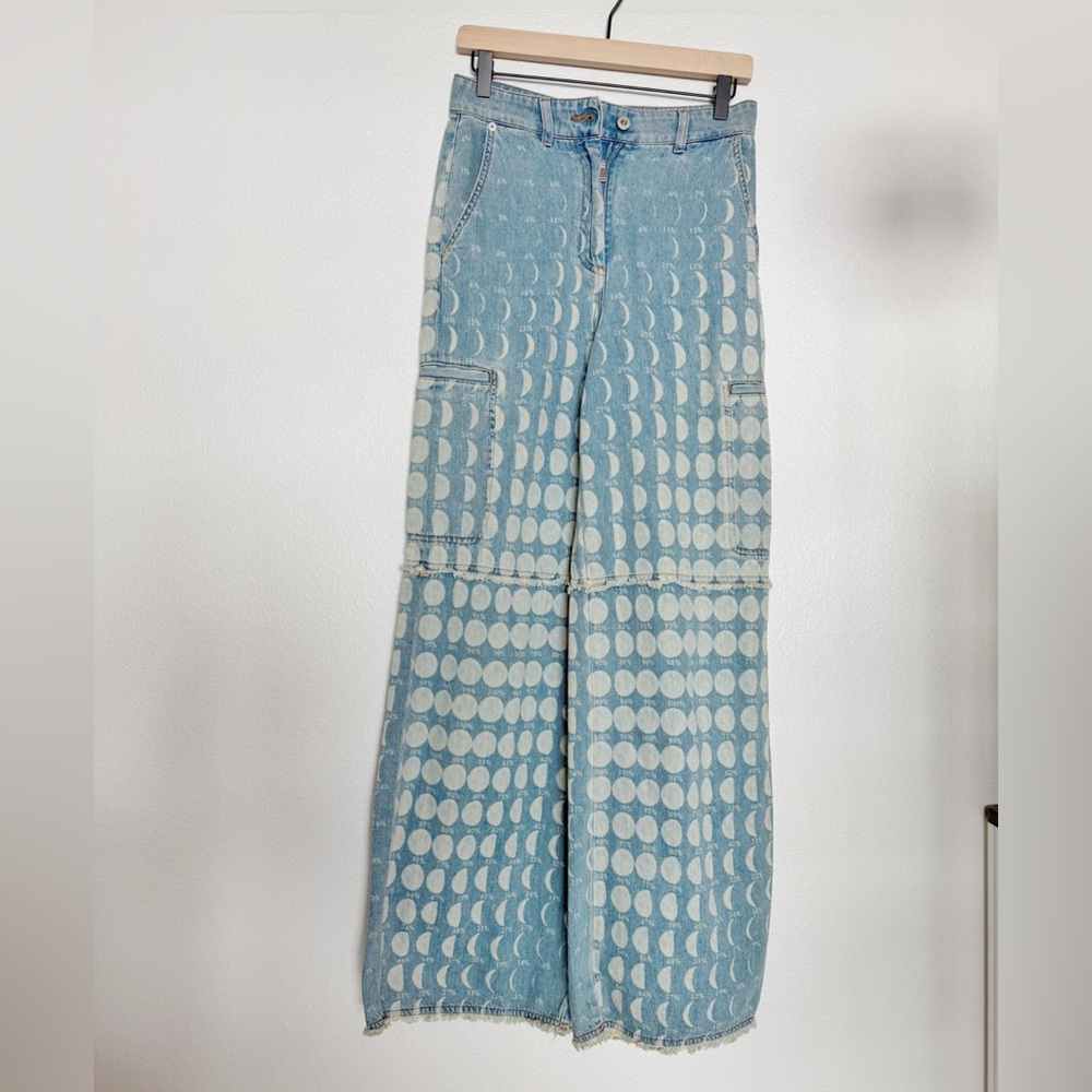 Loewe Paula’s Ibiza Moon Light Blue Denim Wide Leg Pants FR34/US2